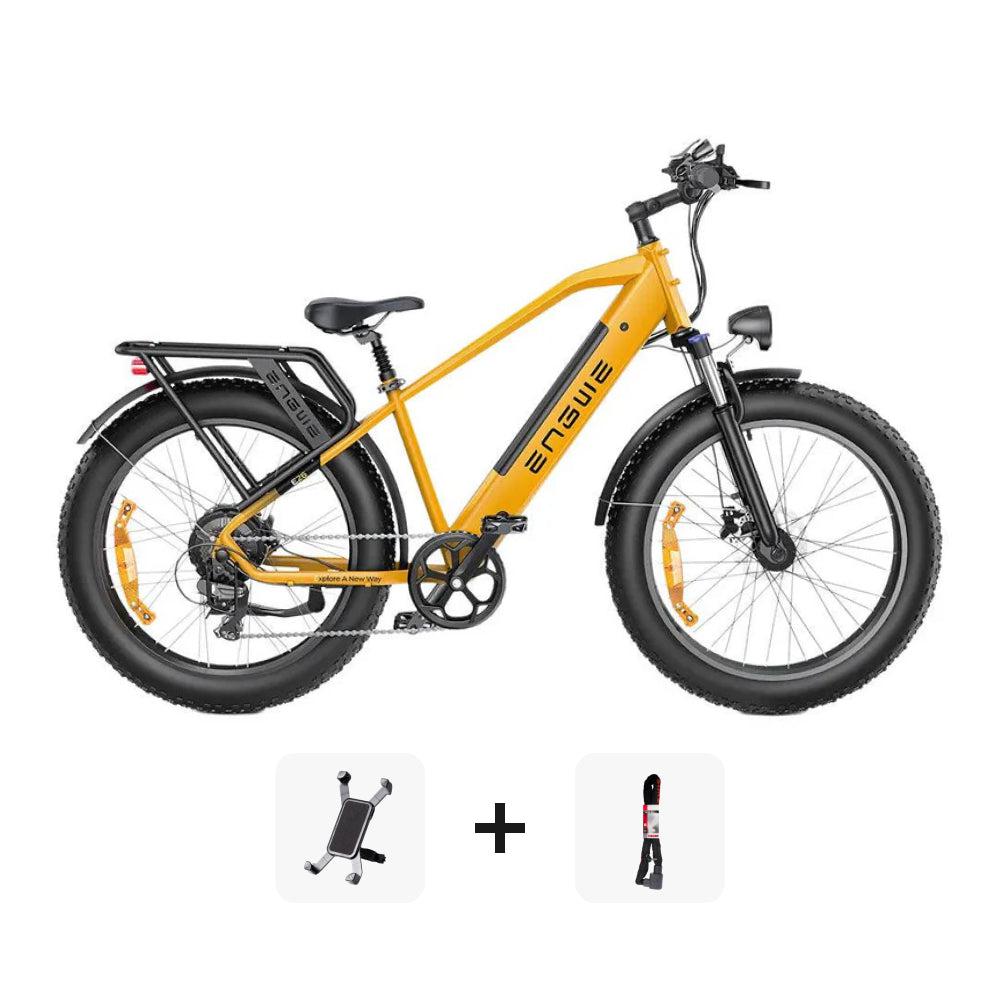 ENGWE E26 SUPER DEAL - hoge instap - Geel + ART 2 kettingslot + telefoonhouder - fatbikeskopen.nl