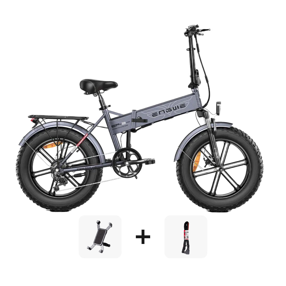 ENGWE EP 2 PRO SUPER DEAL - Elektrische Vouwfiets - Grijs + ART 2 kettingslot + Telefoonhouder - fatbikeskopen.nl