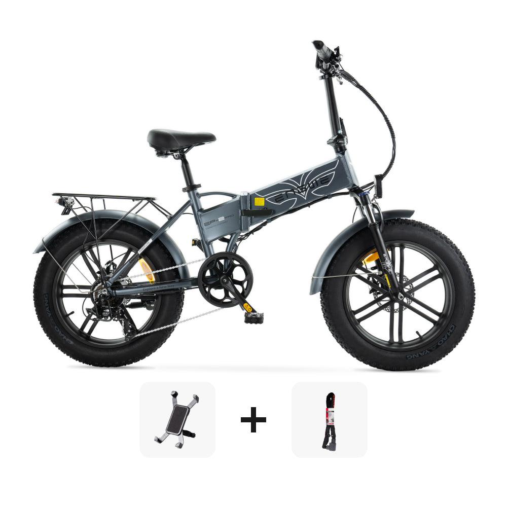 ENGWE EP 2 PRO SUPER DEAL - Elektrische Vouwfiets - Grijs + ART 2 kettingslot + Telefoonhouder - fatbikeskopen.nl