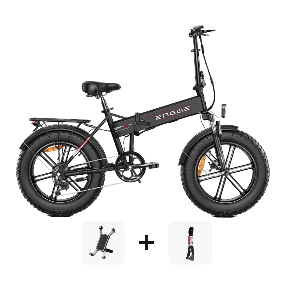 ENGWE EP 2 PRO SUPER DEAL - Elektrische Vouwfiets -Zwart + ART 2 kettingslot + Telefoonhouder - fatbikeskopen.nl