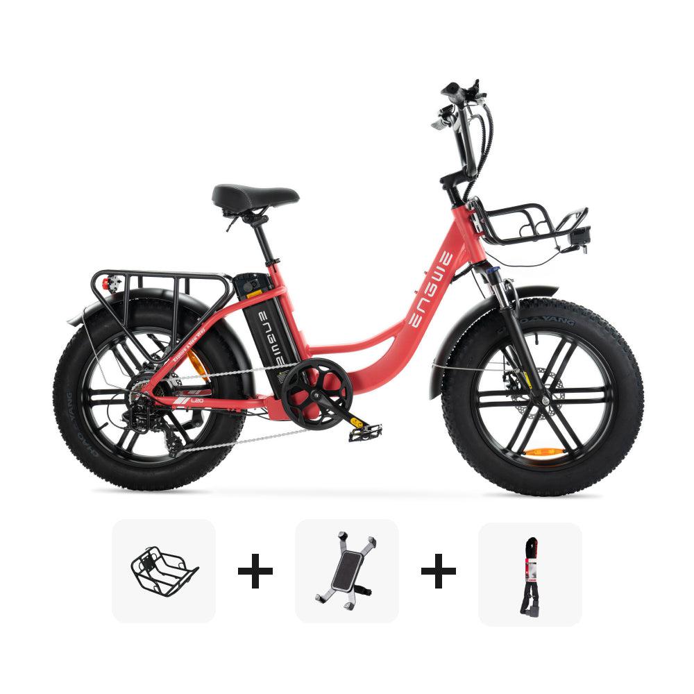 ENGWE L20 SUPER DEAL - Lage instap - Roze + Voorrekje + Telefoonhouder + ART 2 Slot - fatbikeskopen.nl