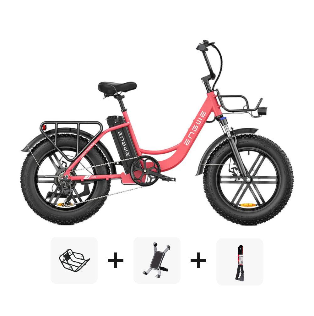 ENGWE L20 SUPER DEAL - Lage instap - Roze + Voorrekje + Telefoonhouder + ART 2 Slot - fatbikeskopen.nl