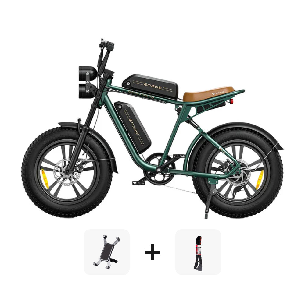 ENGWE M20 SUPER DEAL - Dubbele accu - Groen + Telefoonhouder + ART 2 Slot - fatbikeskopen.nl