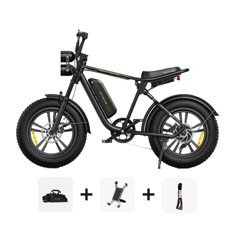 ENGWE M20 SUPER DEAL - Fatbike - Zwart + Opbergtas + Telefoonhouder + ART 2 Slot - fatbikeskopen.nl