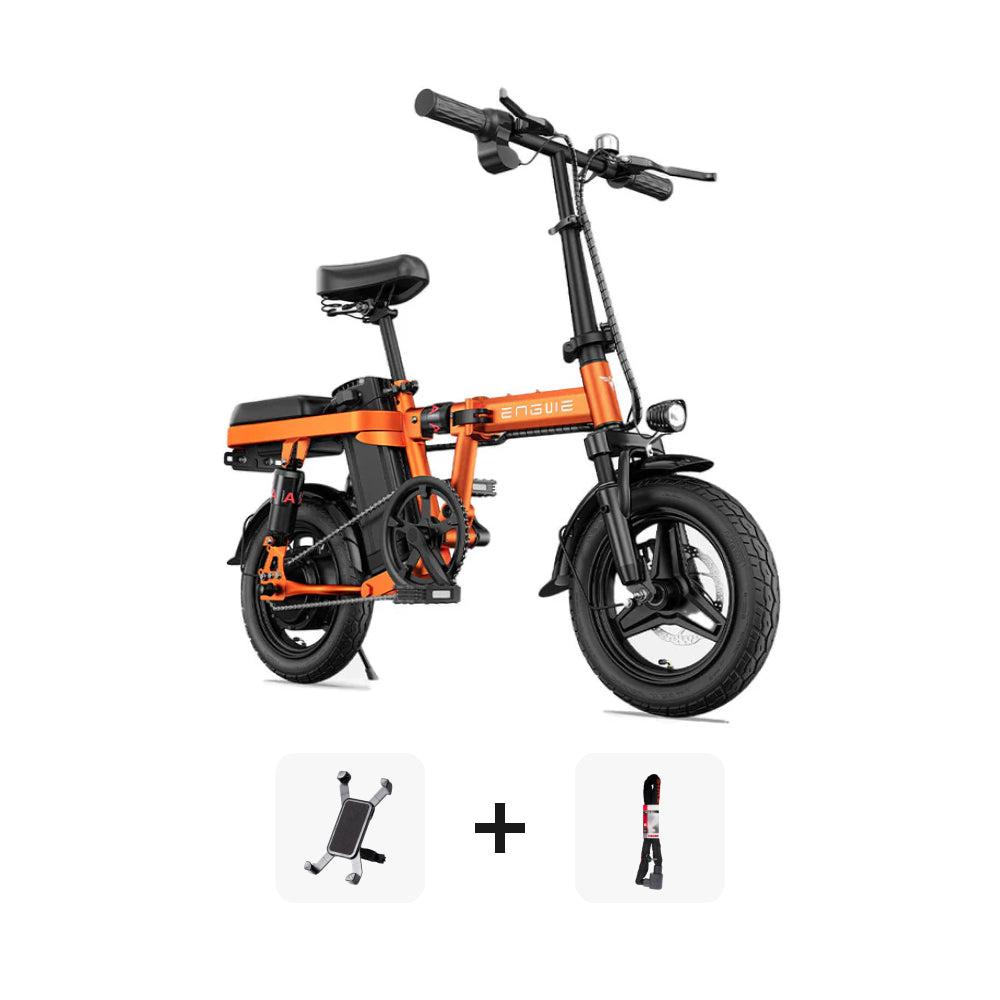 ENGWE T14 SUPER DEAL - Vouwfiets - Oranje + Telefoonhouder + ART 2 Slot - fatbikeskopen.nl