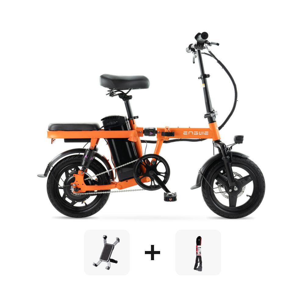 ENGWE T14 SUPER DEAL - Vouwfiets - Oranje + Telefoonhouder + ART 2 Slot - fatbikeskopen.nl