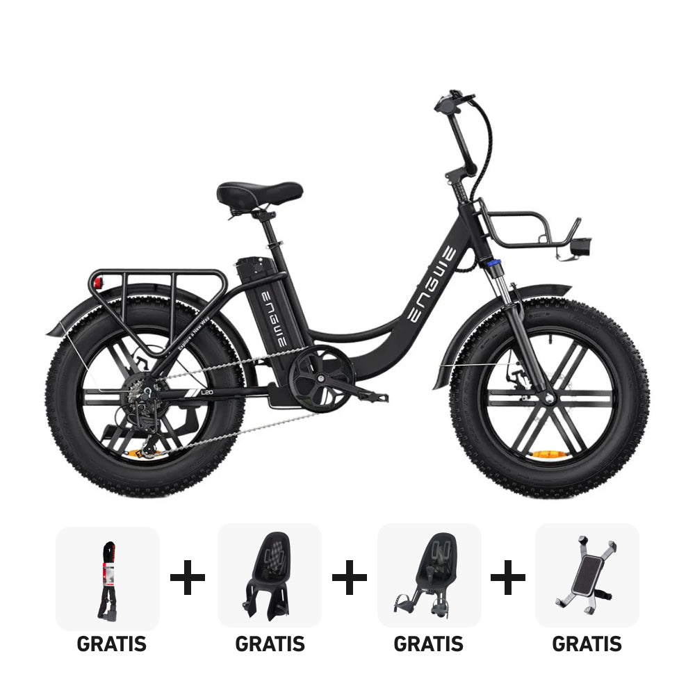 Family Bundle Deal! | ENGWE L20 - Zwart - fatbikeskopen.nl